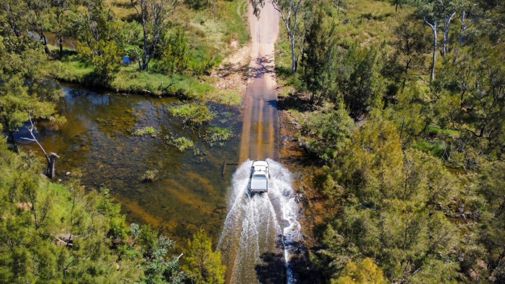 Australia NT Flooded Road Drone